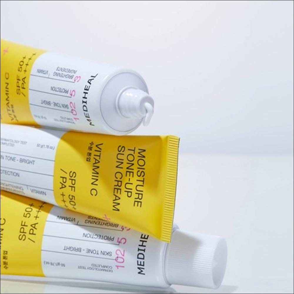 [Mediheal] Vitamide Brightening Tone-Up Sun Cream SPF50+ PA++++ - Natural Glow & Skin Brightening, 50ml | Olive's K-beauty