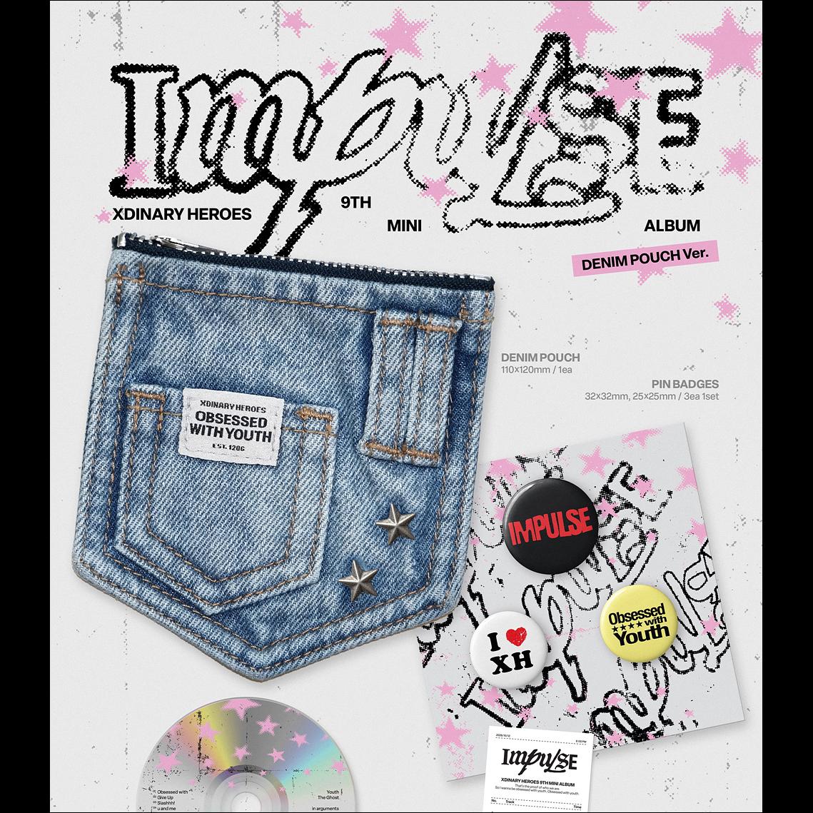 [Pre-order] Xdinary Heroes 9th Mini Album IMPULSE DENIM POUCH Ver KPOP Sealed + Free Gift