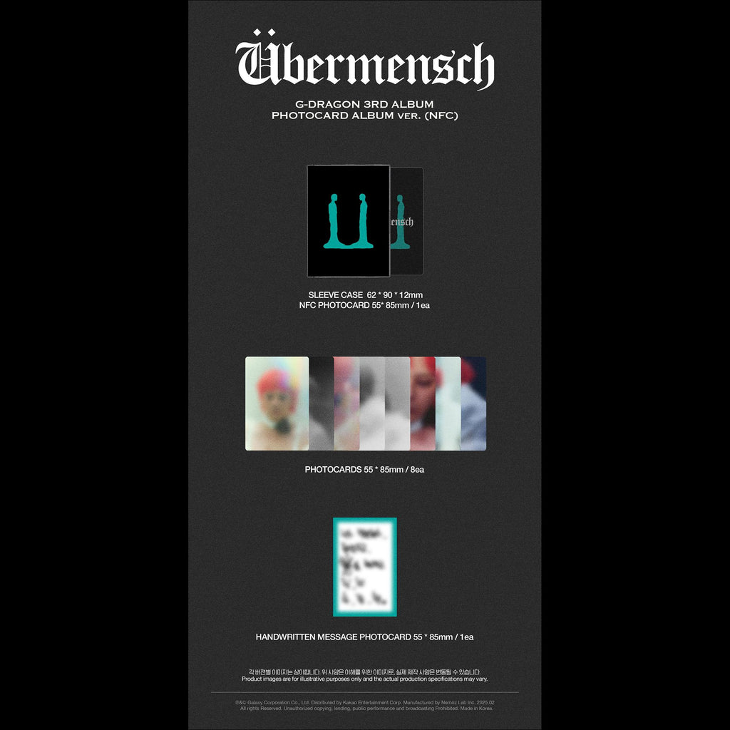 G-DRAGON (BIGBANG) 3RD ALBUM [Ubermensch] PHOTOCARD ALBUM ver. (NFC)