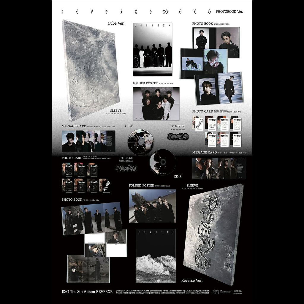 (PHOTOBOOK Ver.) EXO [REVERXE] 8th Album  + Free Gift