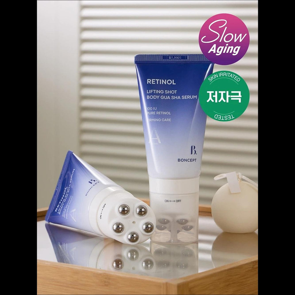 [BONCEPT] Retinol Elasticity Shot Body Guasha Serum - Built-in Body Roller Massage Applicator by LG H&H, 100ml | Olive's K-beauty