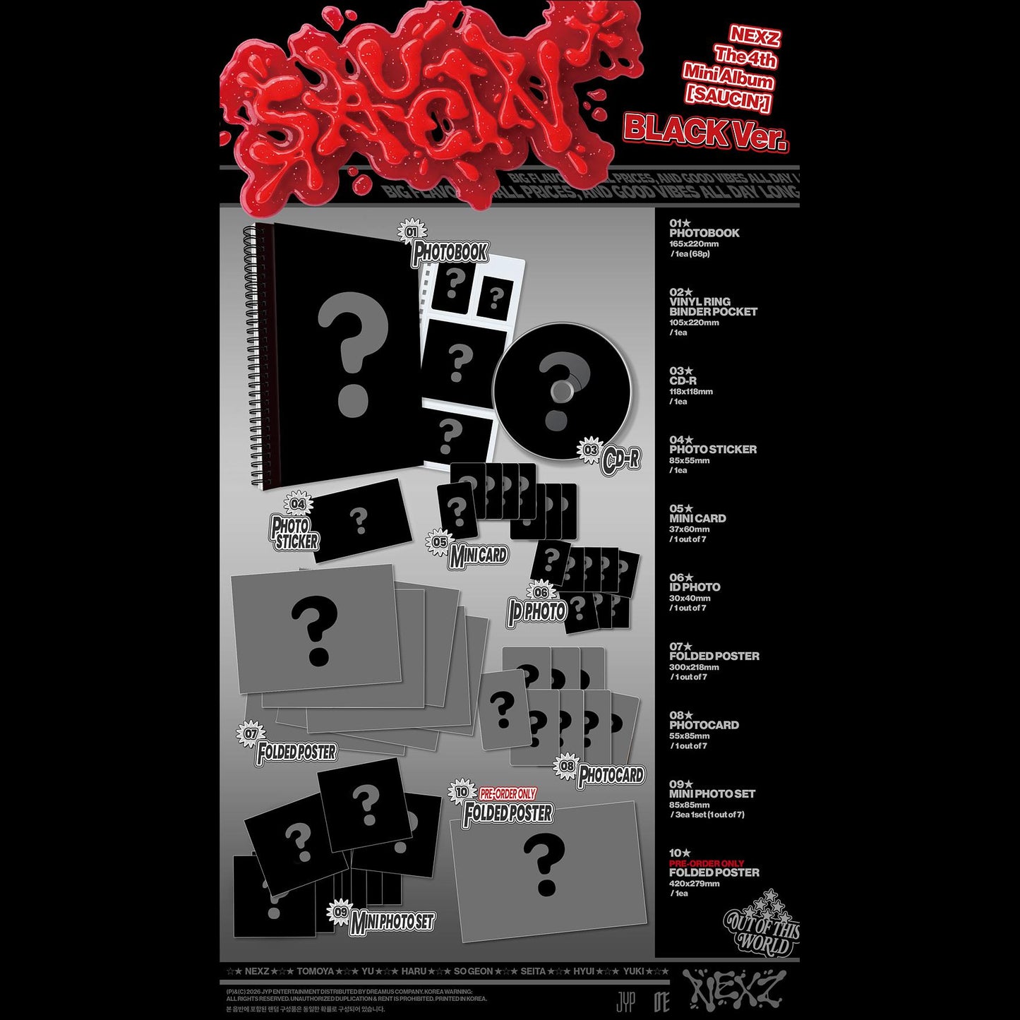 [Pre-order] NEXZ [SAUCIN’] 4th Mini Album (BLACK Ver. / YELLOW Ver.) + Free Gift