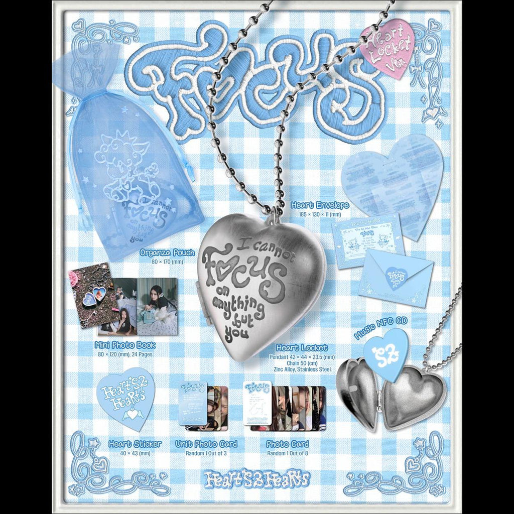 Hearts2Hearts [FOCUS] (Heart Locket Ver.) Smart Album + Free Gift