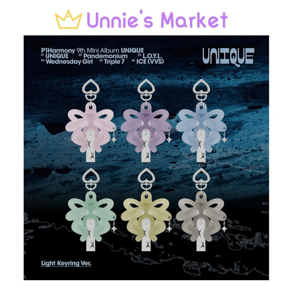 P1Harmony [UNIQUE] 9th Mini Album (Light Keyring Ver.) + Free Gift