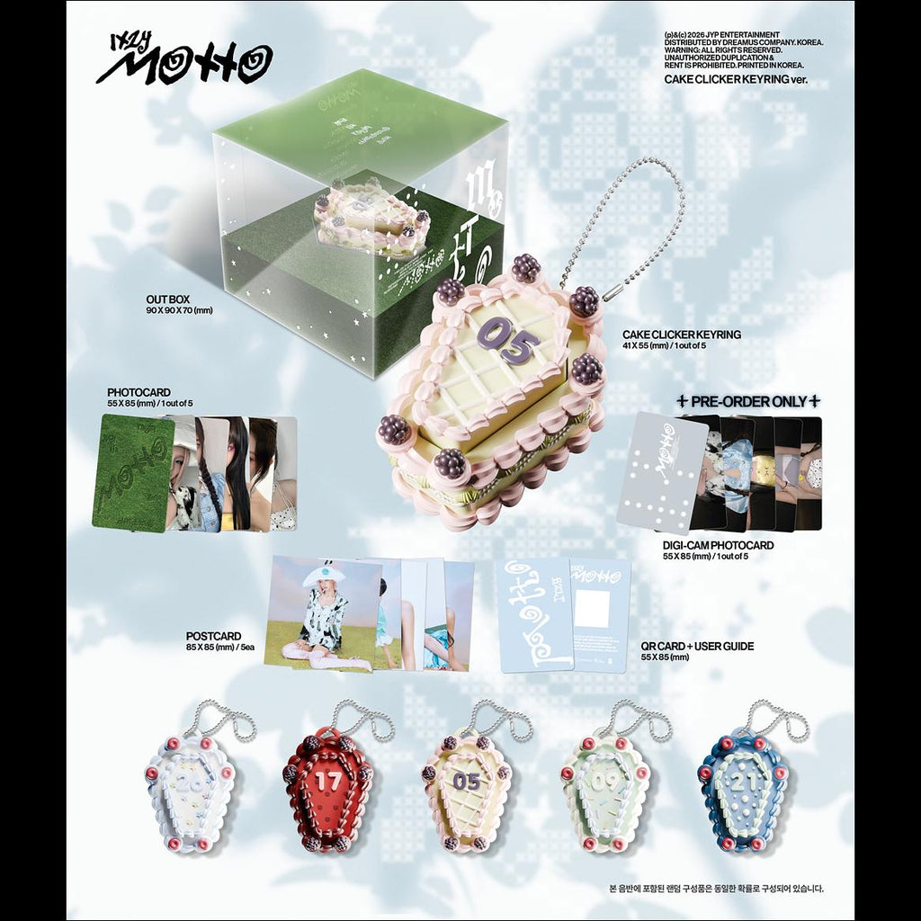ITZY [Motto] CAKE CLICKER KEYRING Ver. + Free Gift