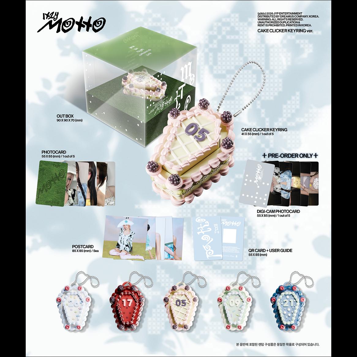 ITZY [Motto] CAKE CLICKER KEYRING Ver. + Free Gift