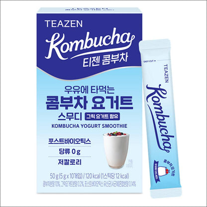 TEAZEN Kombucha YOGURT 10 Sticks / Low Calorie, Zero Sugar