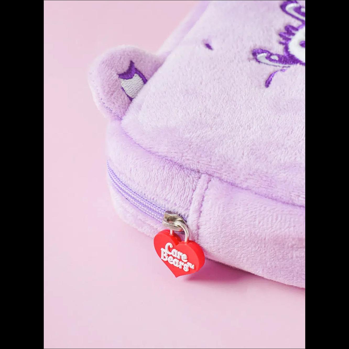 [K-Stationery] Daiso Korea Care Bears Plush Embroidery Pencil Case - Cute Pink Bear Pouch & Organizer