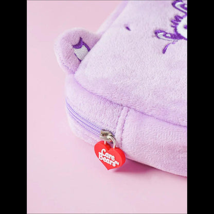 [K-Stationery] Daiso Korea Care Bears Plush Embroidery Pencil Case - Cute Pink Bear Pouch & Organizer