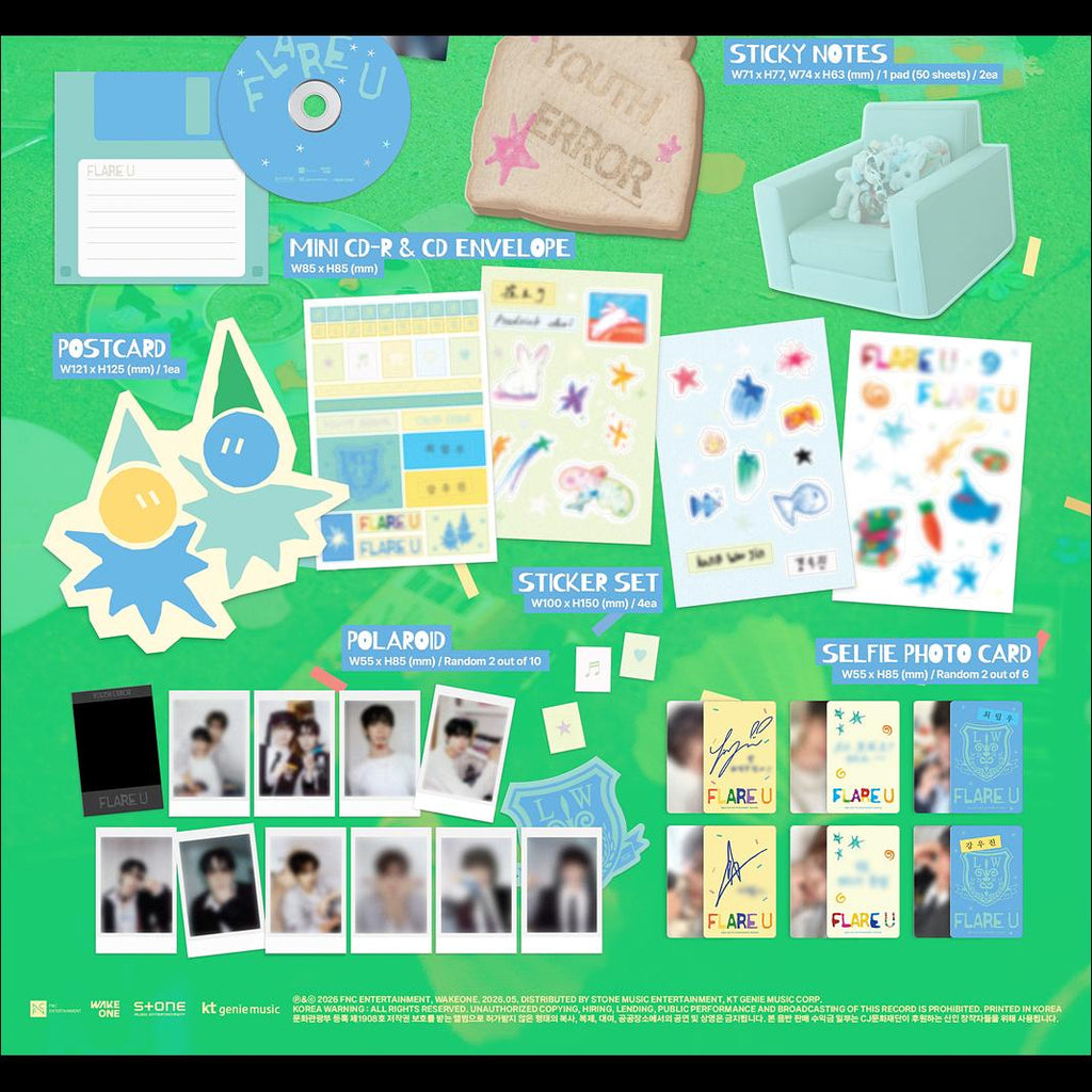 FLARE U [YOUTH ERROR] 1st Mini Album (Stationery Kit Ver.) + Free Gift
