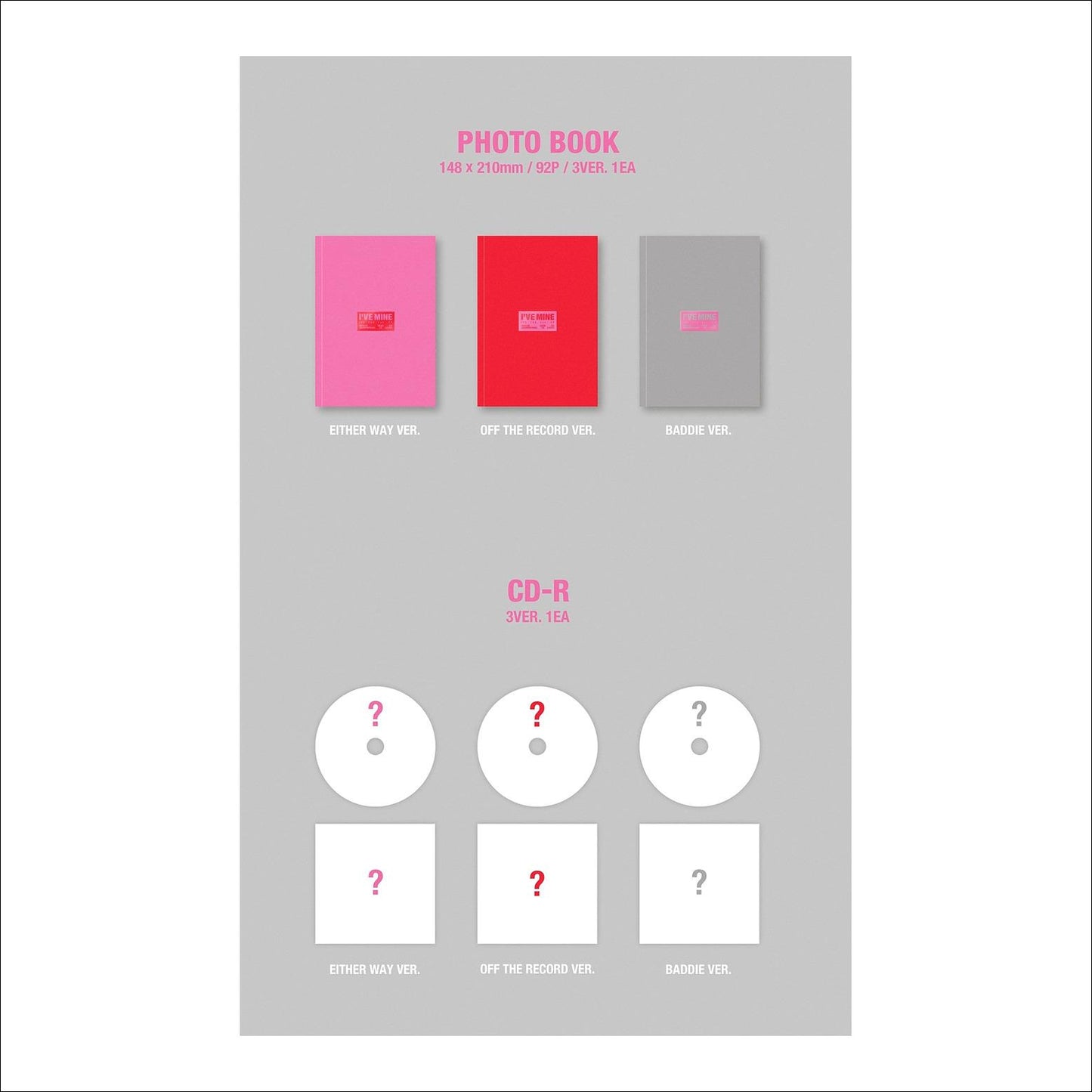 IVE -[I'VE MINE] Album (EITHER WAY ver. / OFF THE RECORD ver. / BADDIE ver. / LOVED IVE ver.)
