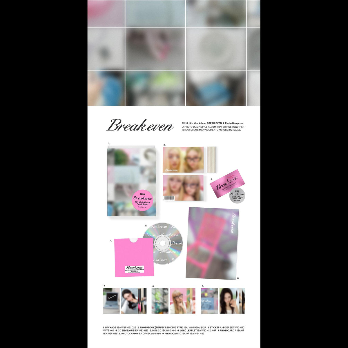 [Pre-order] ILLIT BREAK EVEN Photo Dump Ver KPOP Sealed Album + Free Gift