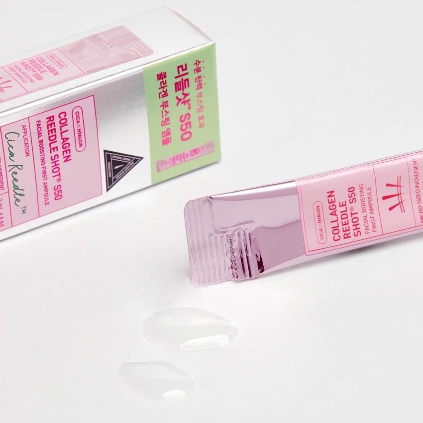 [VT COSMETICS] Collagen Reedle Shot S50 Facial Boosting First Ampoule - Anti-Aging Firming Booster Skincare, 2ml x 6ea (1 Pack) | Olive's K-beauty