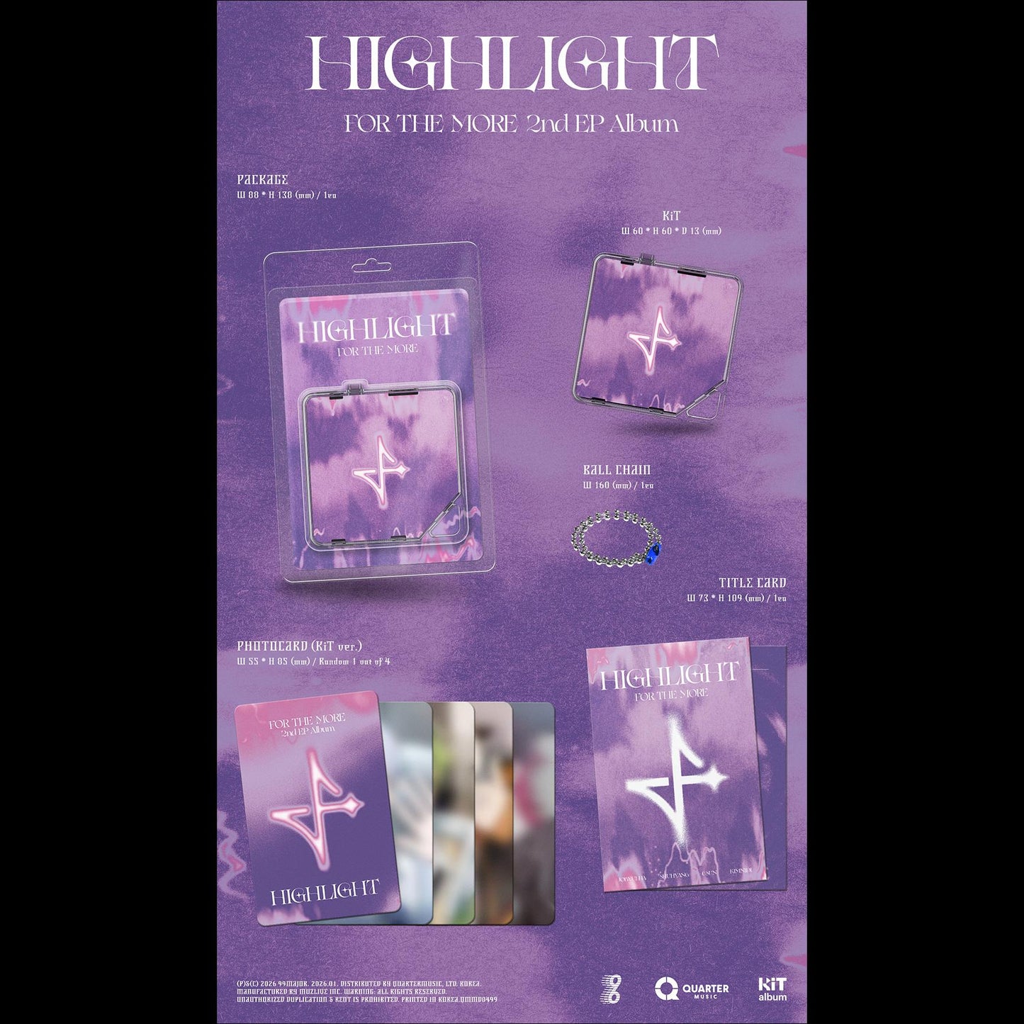 FOR THE MORE [HIGHLIGHT] 2nd EP Album (Shadow Ver. / Flare Ver.) + Free Gift
