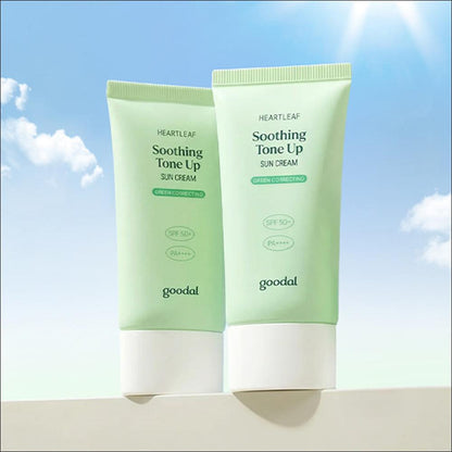[Goodal] Houttuynia Cordata Calming Moisture Green Tone Up Sun Cream SPF50+ PA++++ Duo Set - 50ml x 2 (1+1 Pack) | Olive's K-beauty