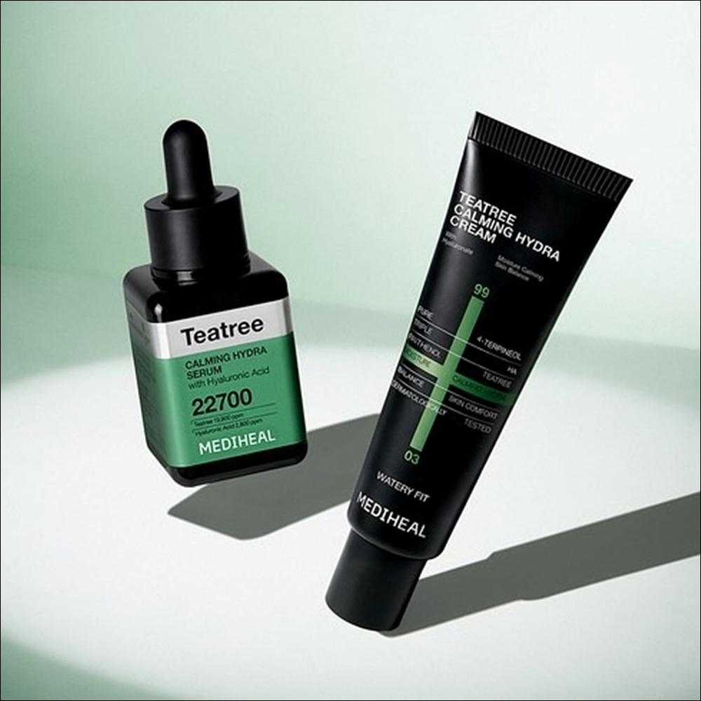 [Mediheal] Teatree Hyaluronate Calming Hydra Skincare Set - Serum 40ml(+10ml x 3) & Cream 50ml | Olive's K-beauty