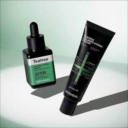 [Mediheal] Teatree Hyaluronate Calming Hydra Skincare Set - Serum 40ml(+10ml x 3) & Cream 50ml | Olive's K-beauty
