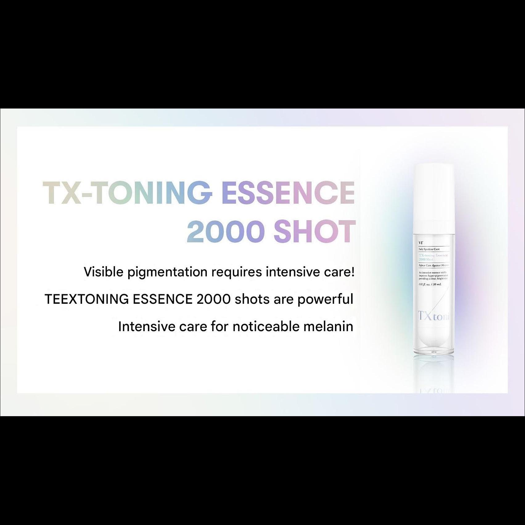 VT TX-toning Essence 2000 Shot Daily Spotless Care / Brightening & Wrinkle Improvement Dual Functional Cosmetics