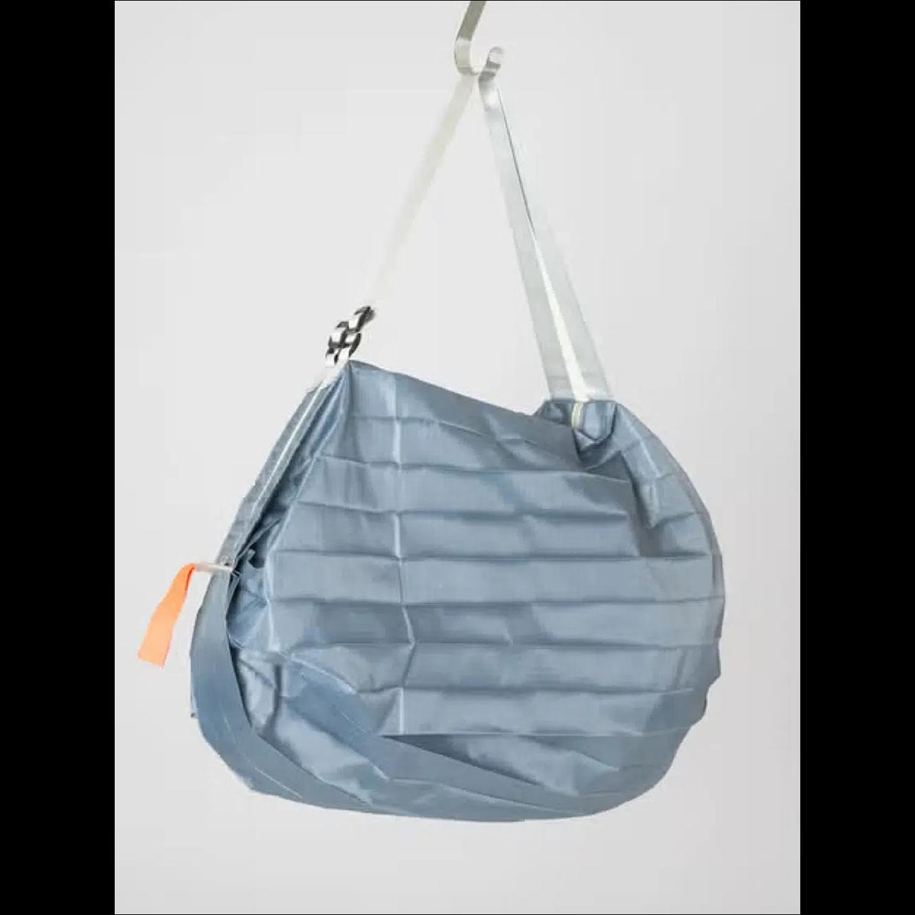 [Travel Essential] Daiso Korea Foldable Shoulder Bag Grey - Large Capacity Portable Travel Tote Bag (Authentic)
