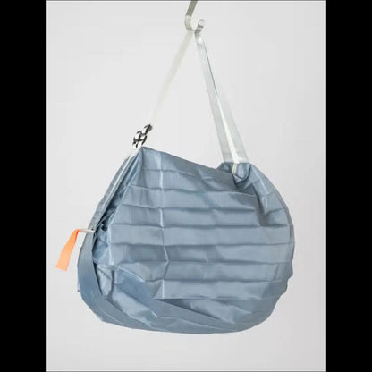 [Travel Essential] Daiso Korea Foldable Shoulder Bag Grey - Large Capacity Portable Travel Tote Bag (Authentic)