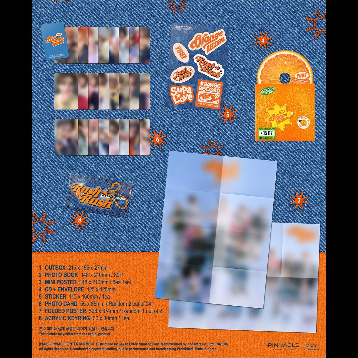 YUHZ 1st Single Album [Orange Record] Orange ver. + Free Gift