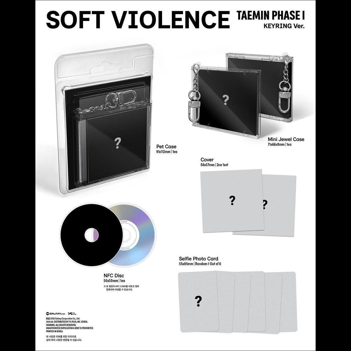 TAEMIN(SHINee) PHASE I - Soft Violence (KEYRING Ver.) + Free Gift