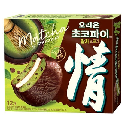 Orion Choco Pie Matcha Chocolat (Premium Matcha & Chocolate) 408g (12p)