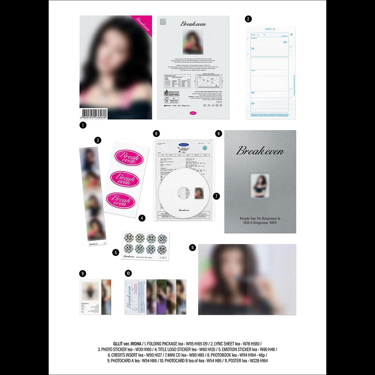 [SET/Pre-order] ILLIT BREAK EVEN GLLIT Ver KPOP Sealed Album + Free Gift