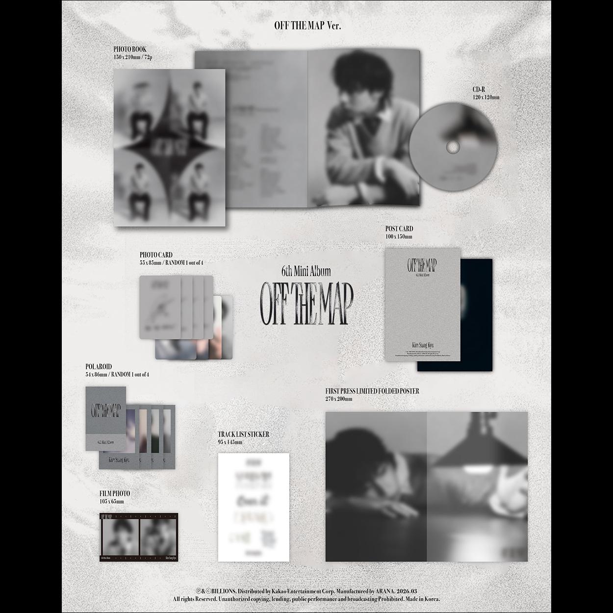 Kim Sung Kyu (INFINITE) [OFF THE MAP] (OFF THE MAP Ver. / ONTO MY PATH Ver.) + Free Gift