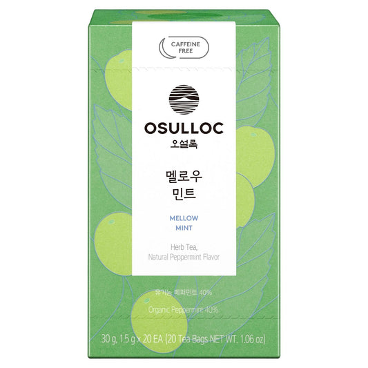 OSULLOC Mellow Mint Herbal Tea Bags Caffeine-Free Organic Peppermint Blended Tea 30g
