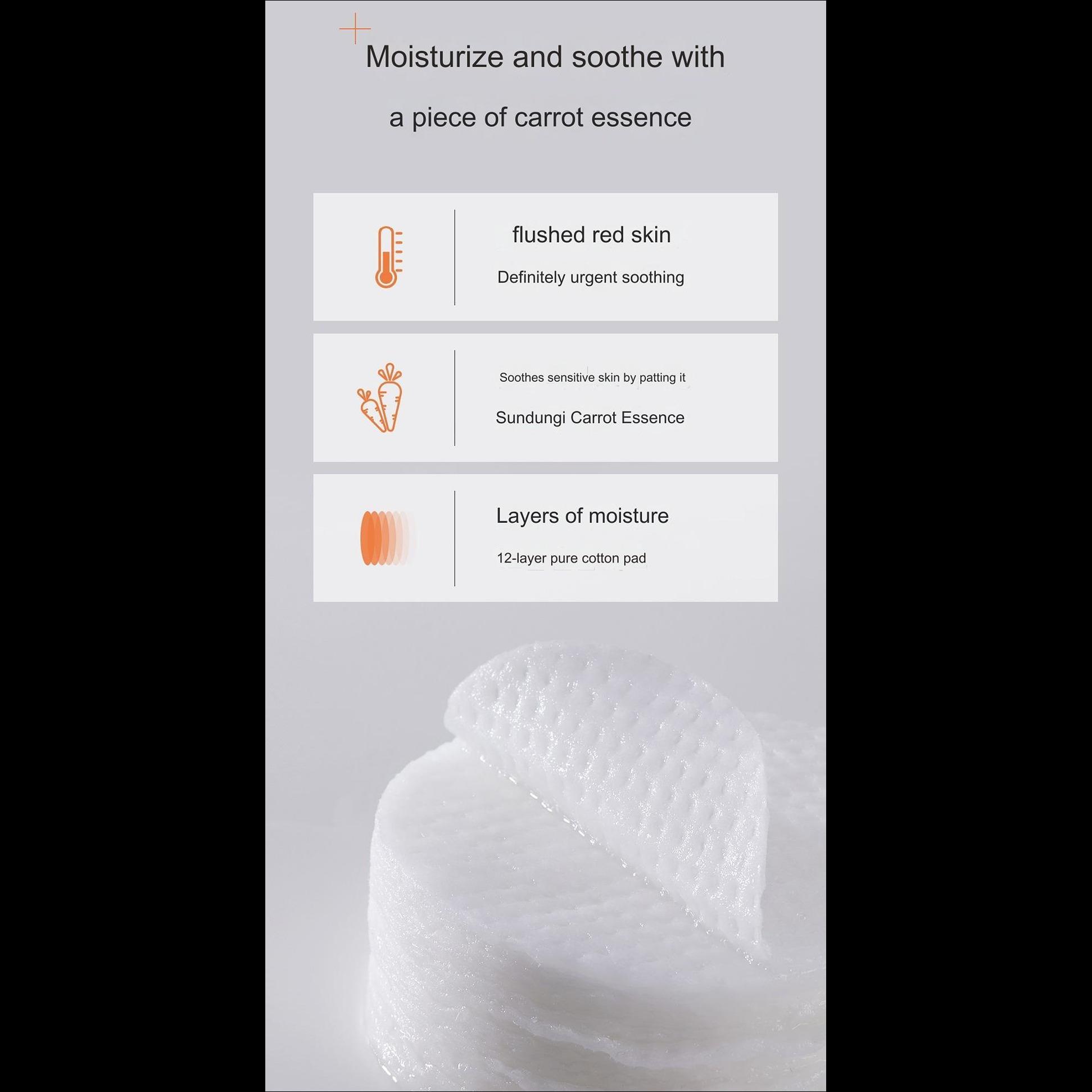 MEDIHEAL Carrot Moisture Soothing Cotton Pad, 60 sheets, 1EA