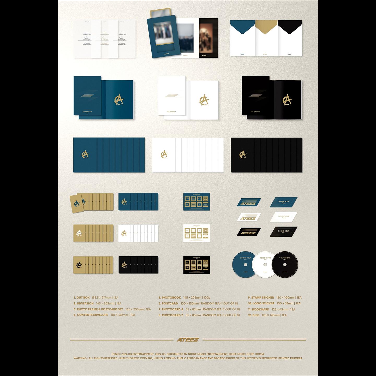 ATEEZ - GOLDEN HOUR : Part.1 (BLUE HOUR VER. / DIARY VER. / GOLDEN HOUR VER.)