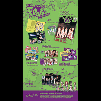 YOUNG POSSE [Growing Pain pt.1 : FREE] Sticker Book Ver. / EP Album