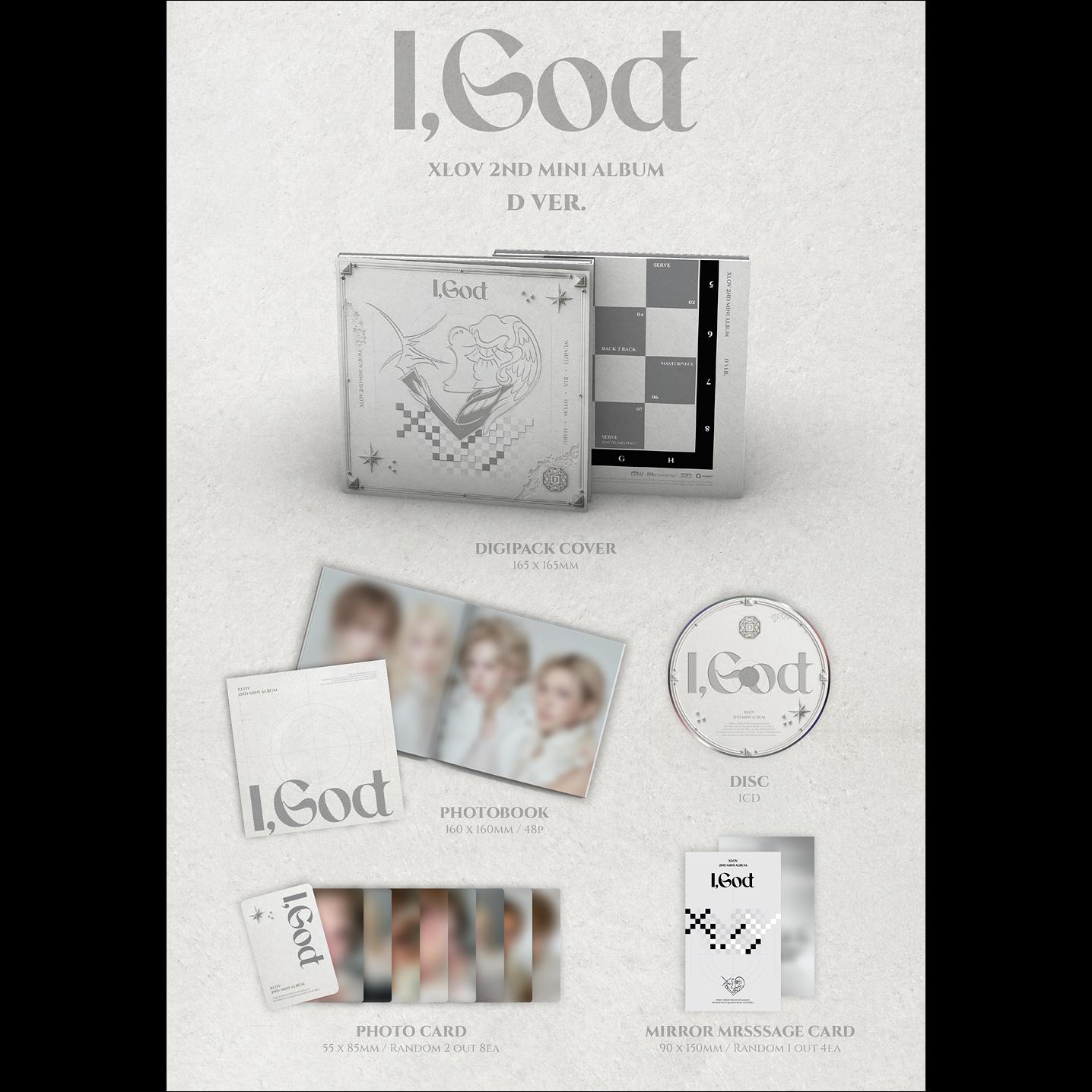 XLOV 2ND MINI ALBUM [I,God] (I VER./G VER./O VER./D VER.) + Free Gift