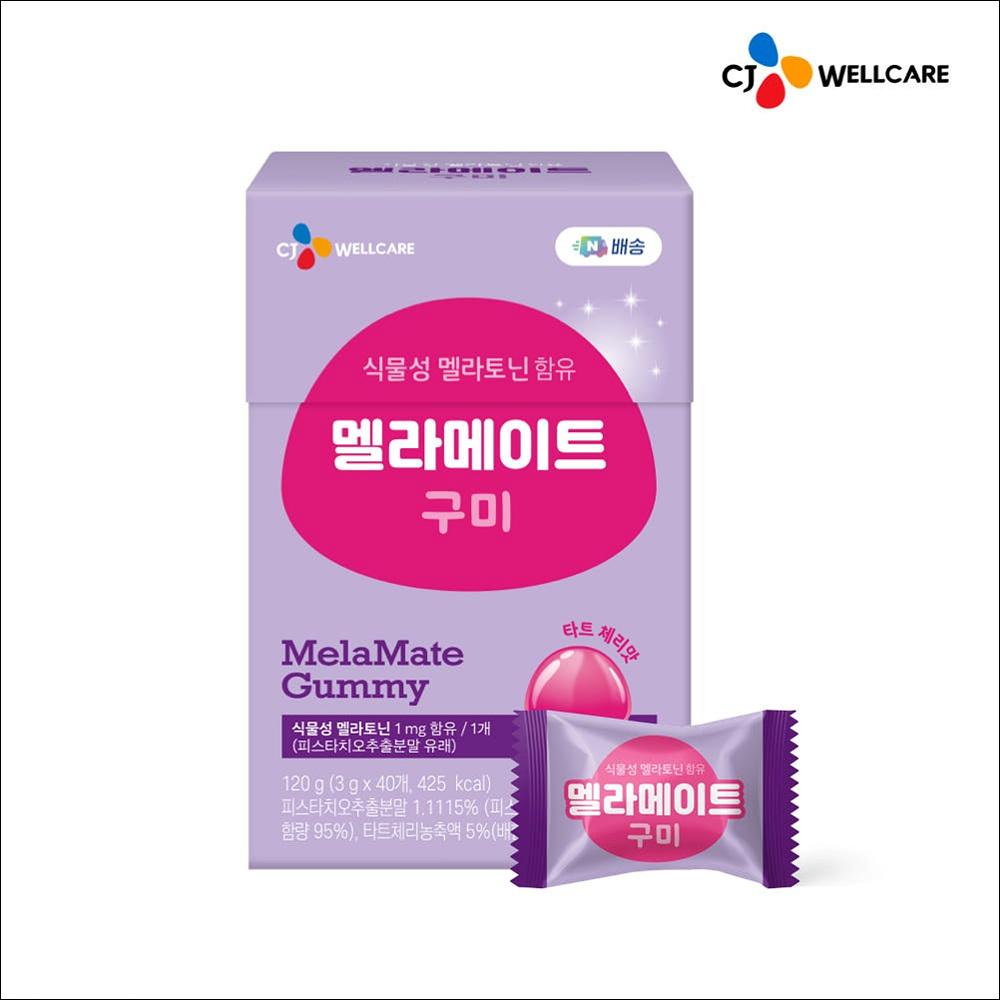 CJ Mela Mate Plant-Based Melatonin Gummies (40 Gummies – 1 Bottle)