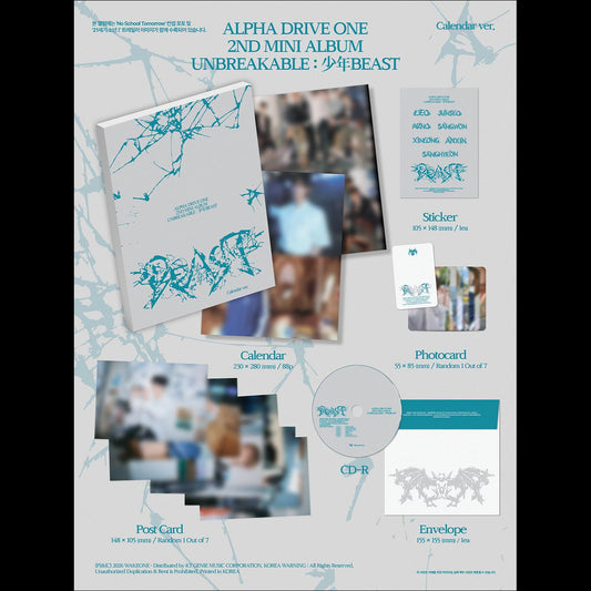 [Pre-order] ALPHA DRIVE ONE [UNBREAKABLE] BEAST_Calendar Ver. + Free Gift