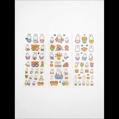 [Miffy] Daiso Korea Character Stickers 3P Set - Cute Rabbit Deco Decals for Journal & Scrapbook (Authentic)