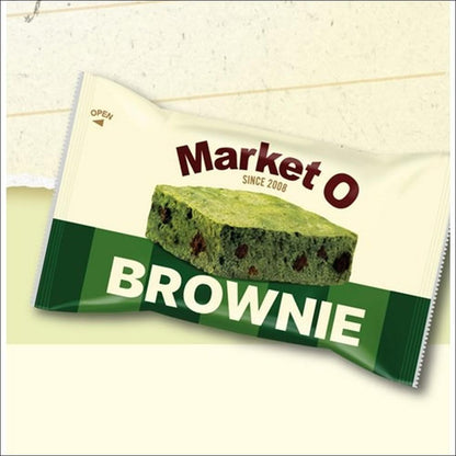 [Orion] Market O Real Brownie Jeju Matcha 240g (12 Pieces) - Premium Green Tea Chocolate Fudgy Cake (Authentic Korean Dessert)