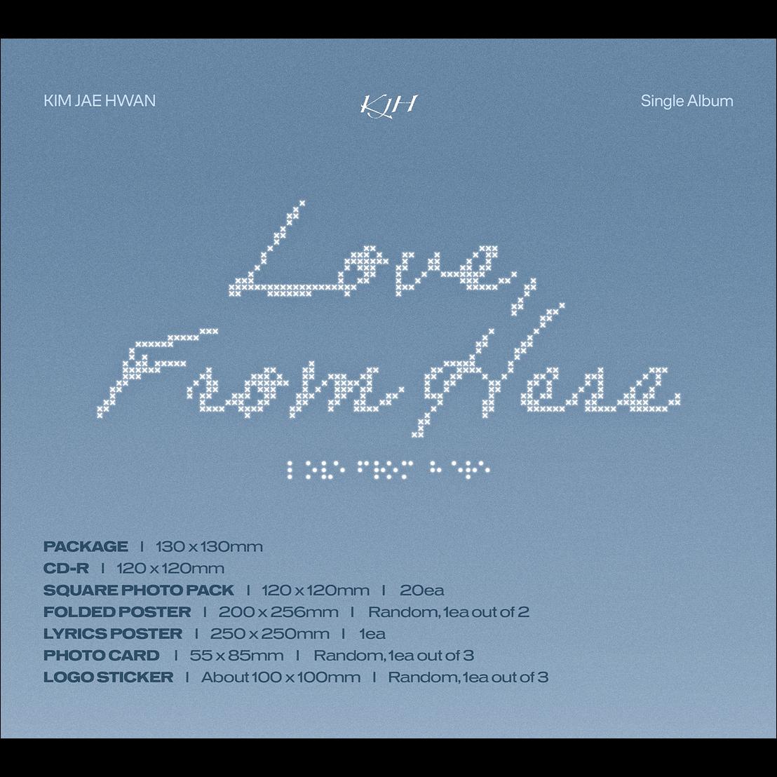 [Pre-order] KIM JAE HWAN [Love, From Here] (Love, Ver. / From Here Ver.) + Free Gift