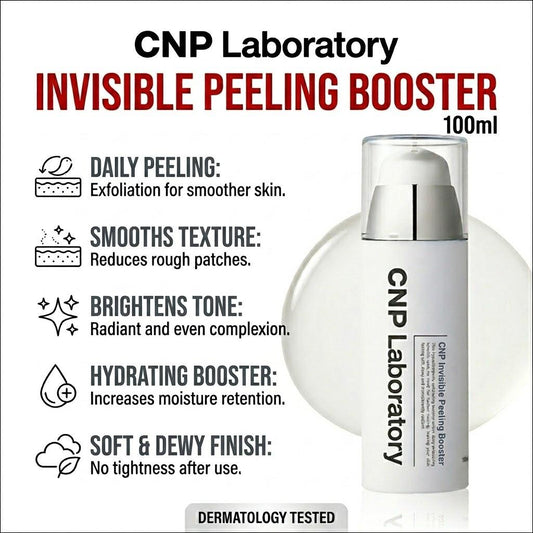 [CNP Laboratory] Invisible Peeling Booster 100ml - No-Rinse Gentle PHA Exfoliant, 7-Day Skin Texture Improvement, Sensitive Skin Safe, K-Beauty
