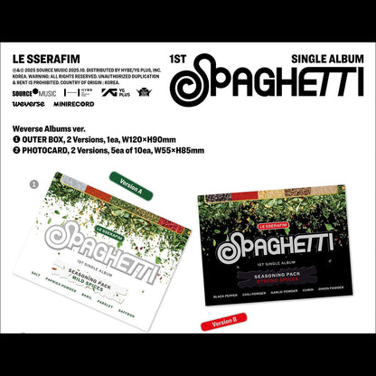 LE SSERAFIM [SPAGHETTI] Weverse Albums ver. / 1st Single Album + Free Gift