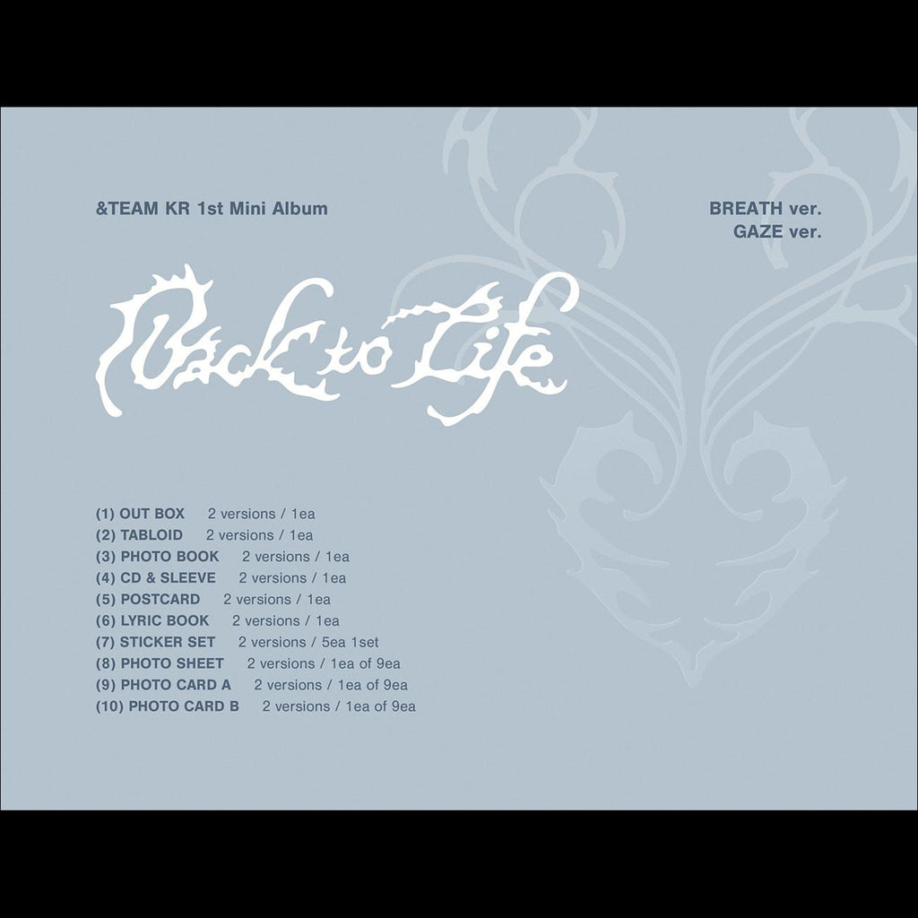 &TEAM - Back to Life (BREATH ver. / GAZE ver.) / KR 1st Mini Album