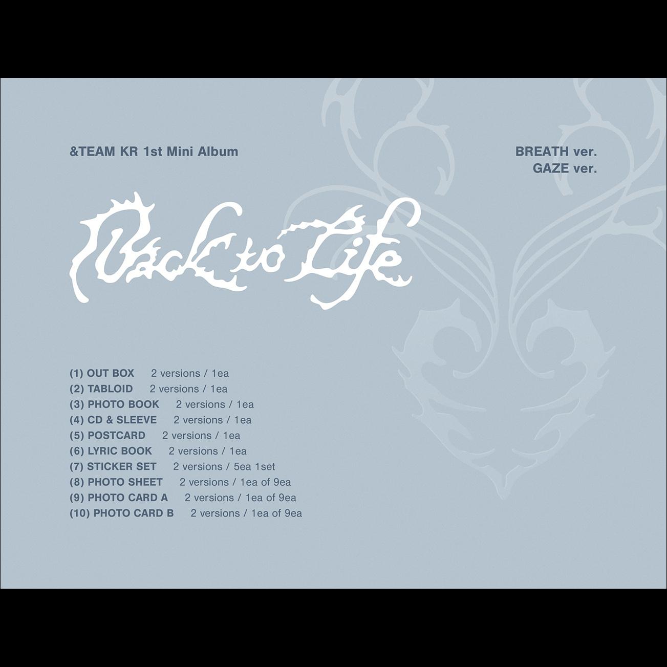 &TEAM - Back to Life (BREATH ver. / GAZE ver.) / KR 1st Mini Album