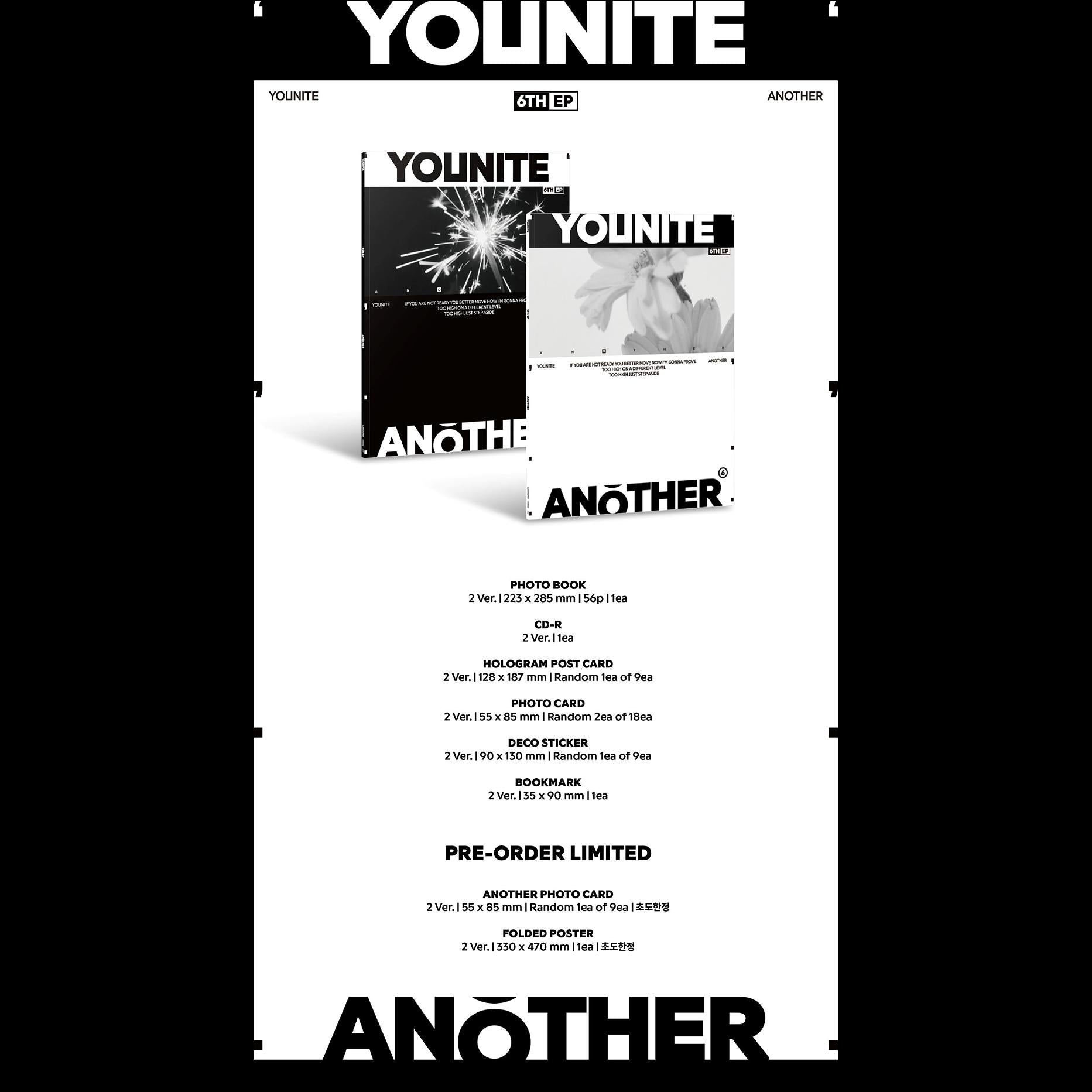 YOUNITE - ANOTHER 6th EP Album (FLARE Ver. / BLOOM Ver.)