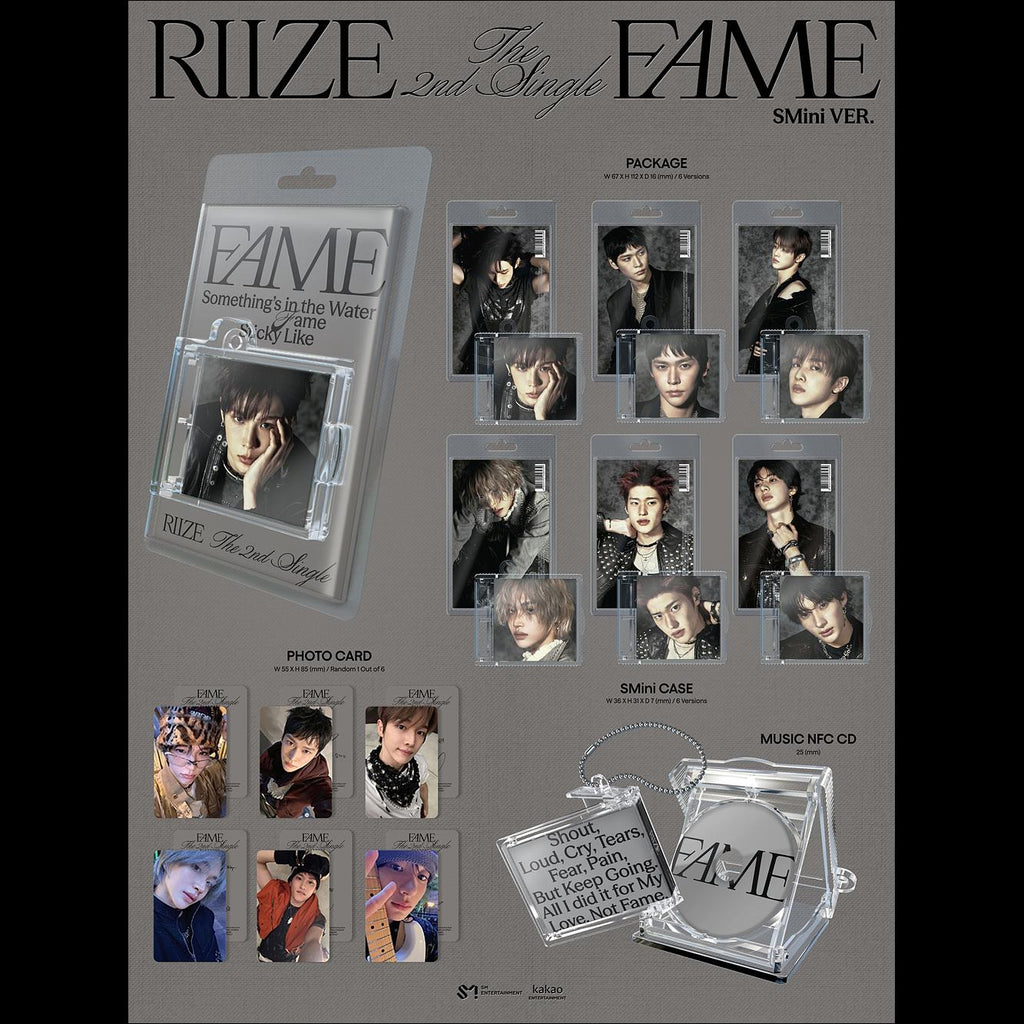(Smini Ver.) RIIZE [Fame] 2nd Single Smart Album + Free Gift