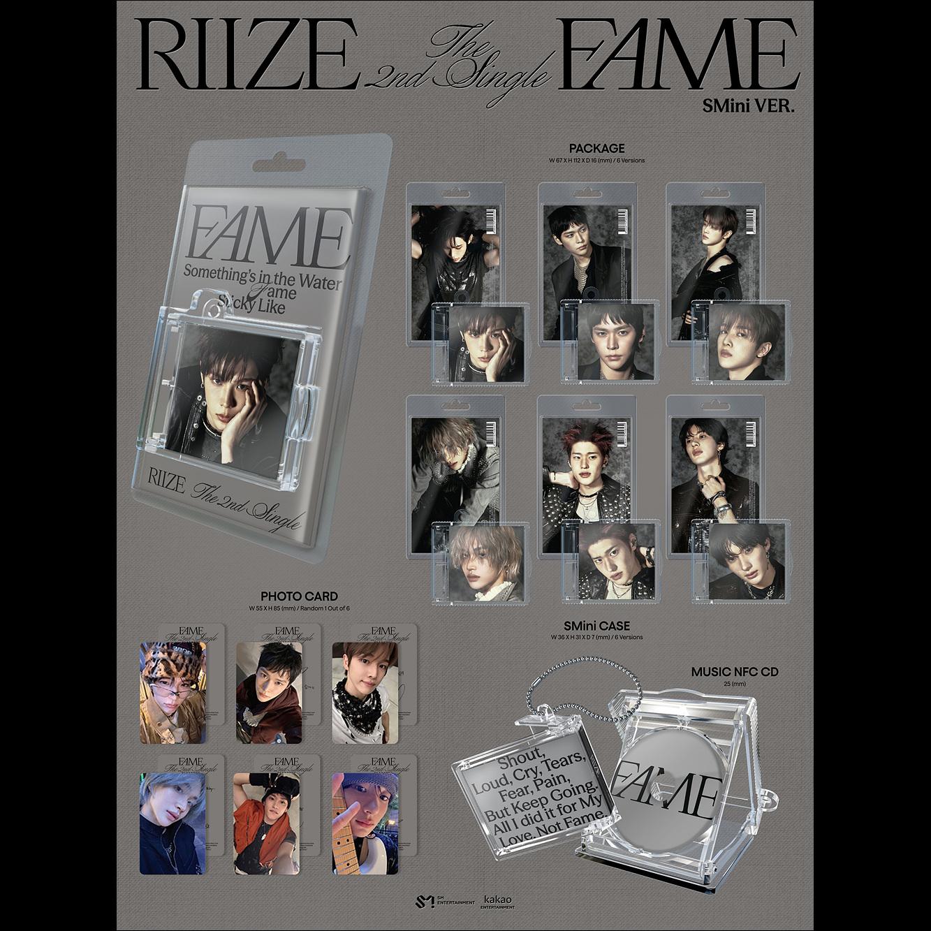 (Smini Ver.) RIIZE [Fame] 2nd Single Smart Album + Free Gift