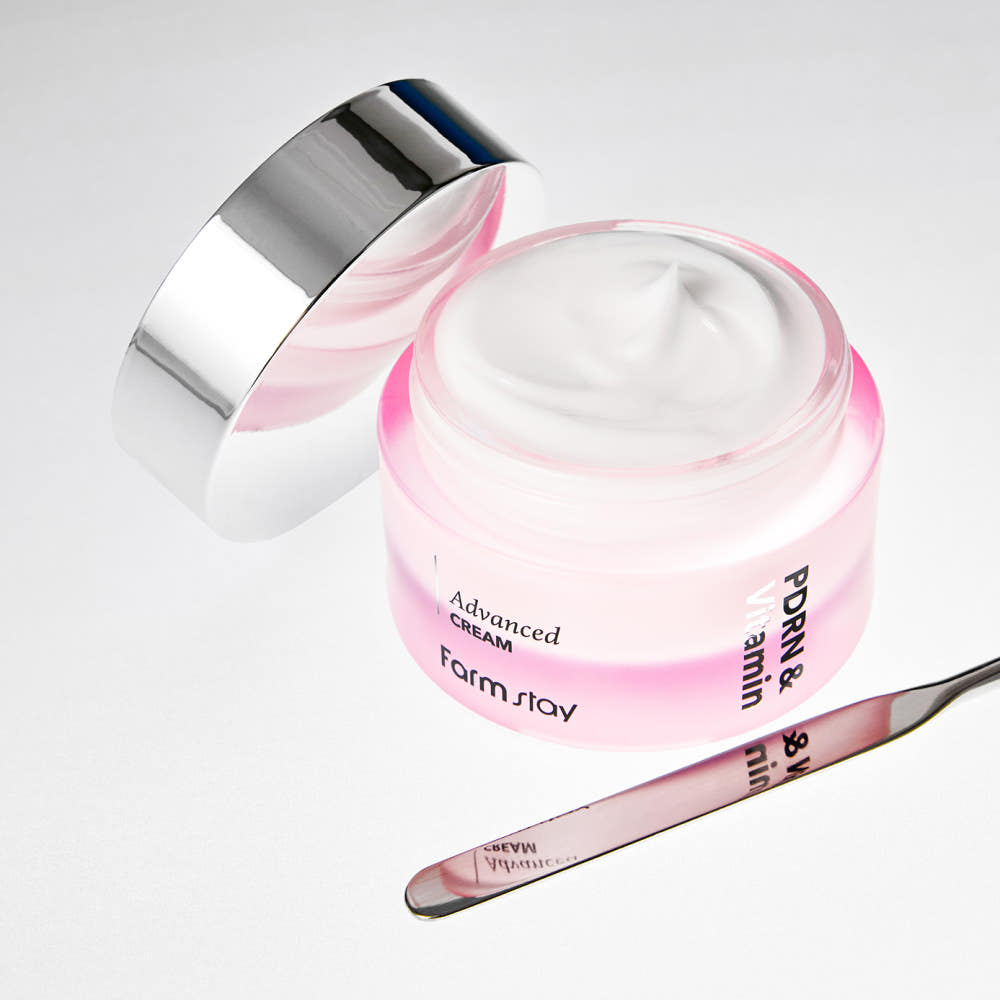 [Farmstay] PDRN & Vitamin Advanced Cream (50ml) | Intensive Rejuvenating & Brightening Face Moisturizer, K-Beauty