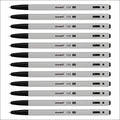 monami 153 Ballpoint Pen 0.5mm, Black, 12 pcs