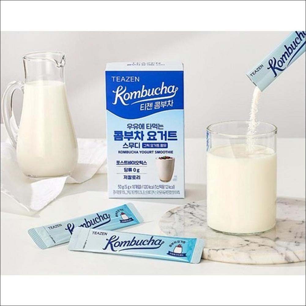TEAZEN Kombucha YOGURT 10 Sticks / Low Calorie, Zero Sugar