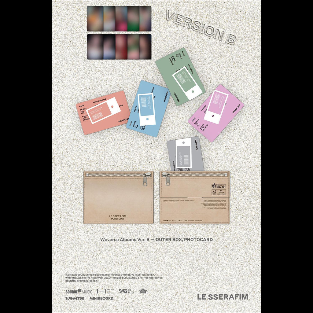 LE SSERAFIM ['PUREFLOW' pt.1] 2nd Studio Album (Weverse Albums ver.) + Free Gift